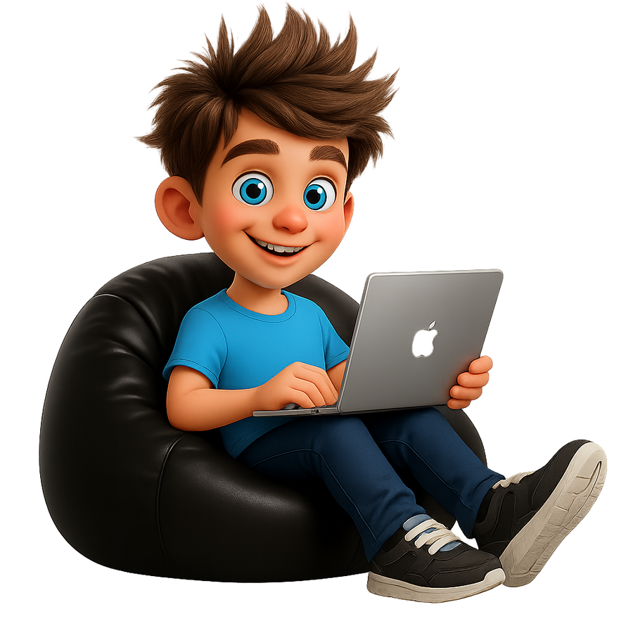 Personaje con notebook